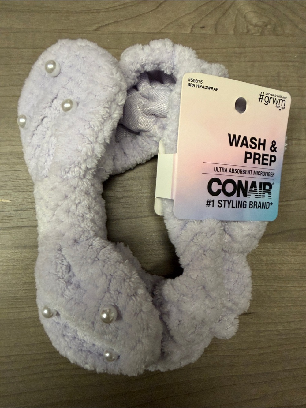 ❣️5/$25❣️Conair Lilac Pearl Spa Headwrap - Wash & Prep Microfiber